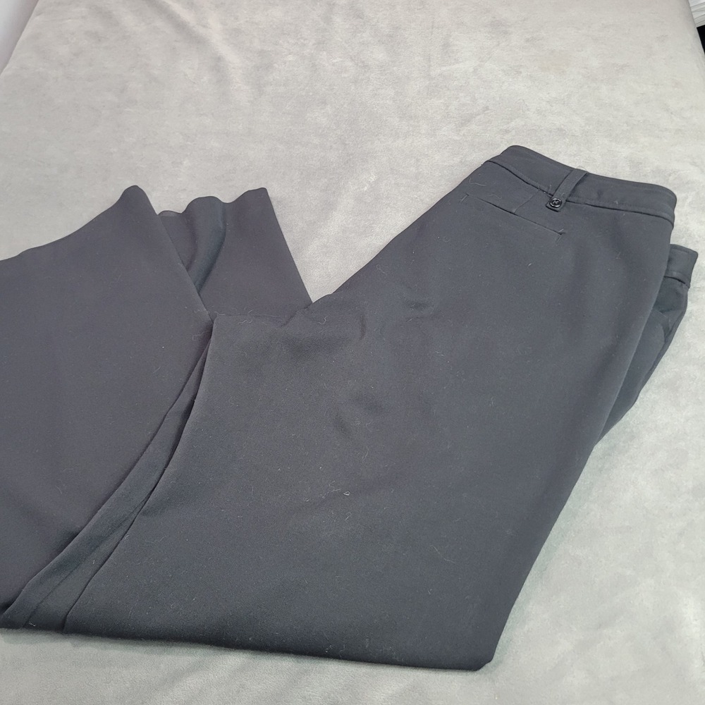 Christopher & Banks Petite Black Straight Leg Dress Pants Trousers 12P Stretch